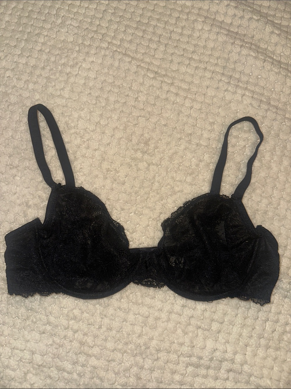 aerie Black Lace Balconette Underwire Bra